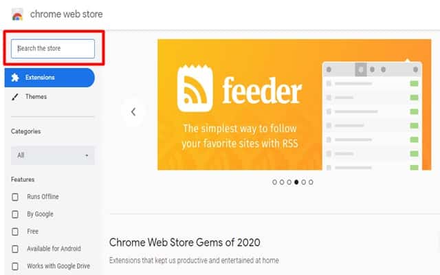 Chrome Web Store Search