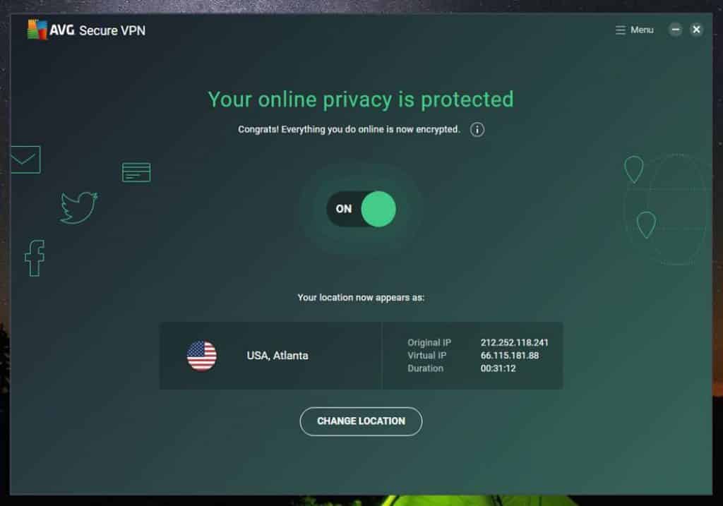 Avast SecureLine VPN for Windows