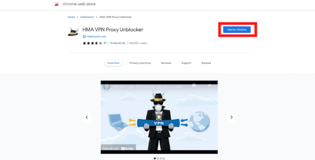 HMA VPN for Chrome Extension