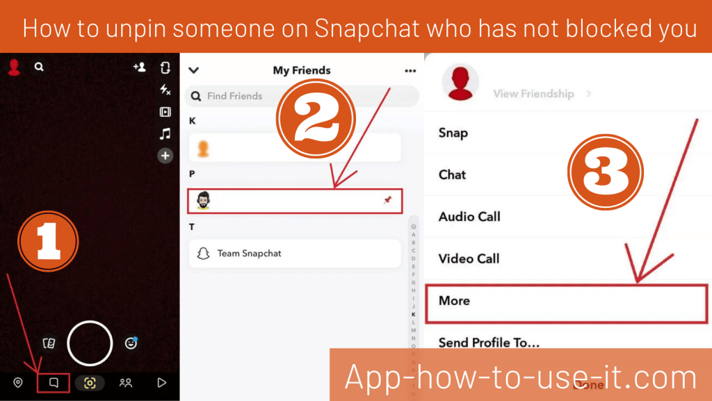 How to unpin someone on Snapchat who has not blocked you
