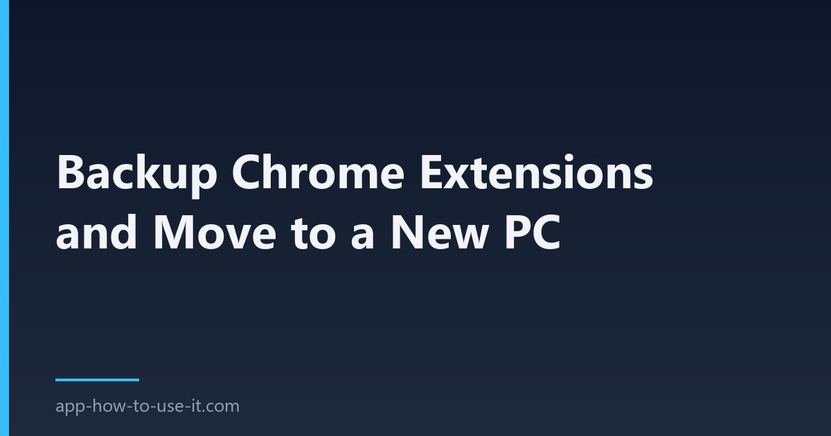 backup chrome extensions
