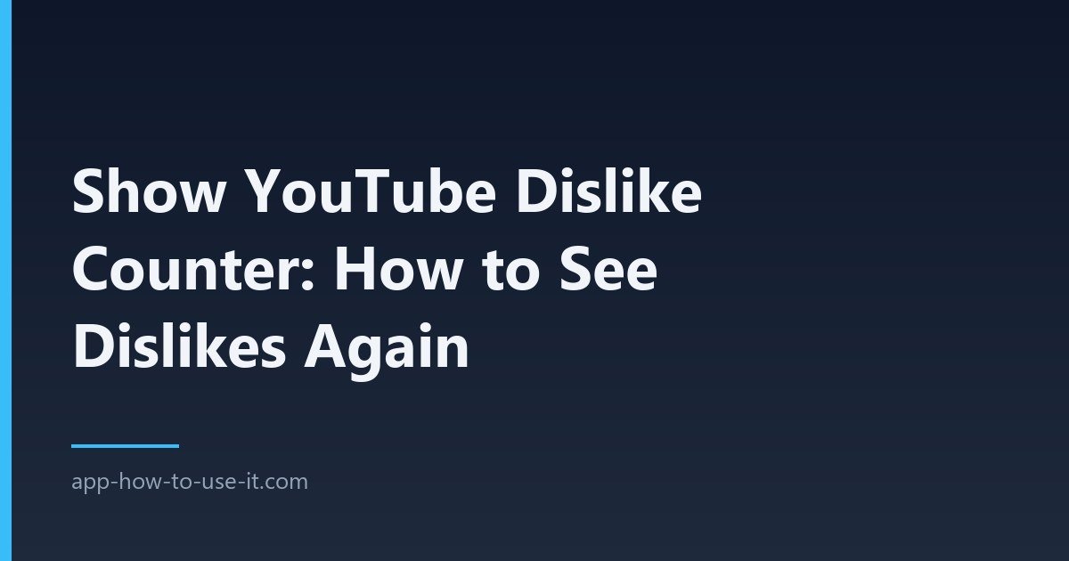 youtube dislike counter