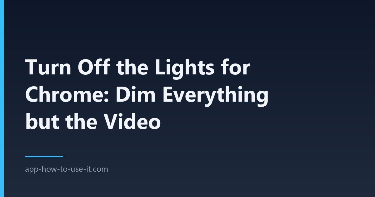turn off the lights