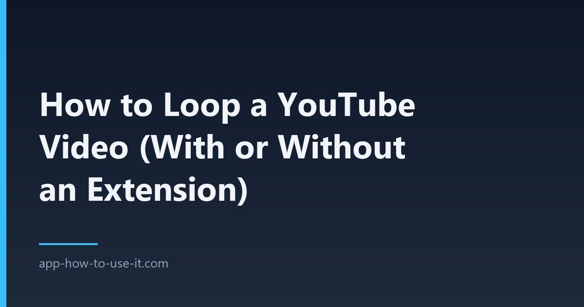 loop a youtube video